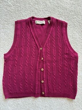 Vintage Marsh Landing Cable Knit Buttoned Vest